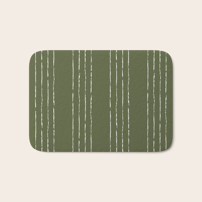 Lines #5 (Moss Green) Bath Mat Gallery Image 1