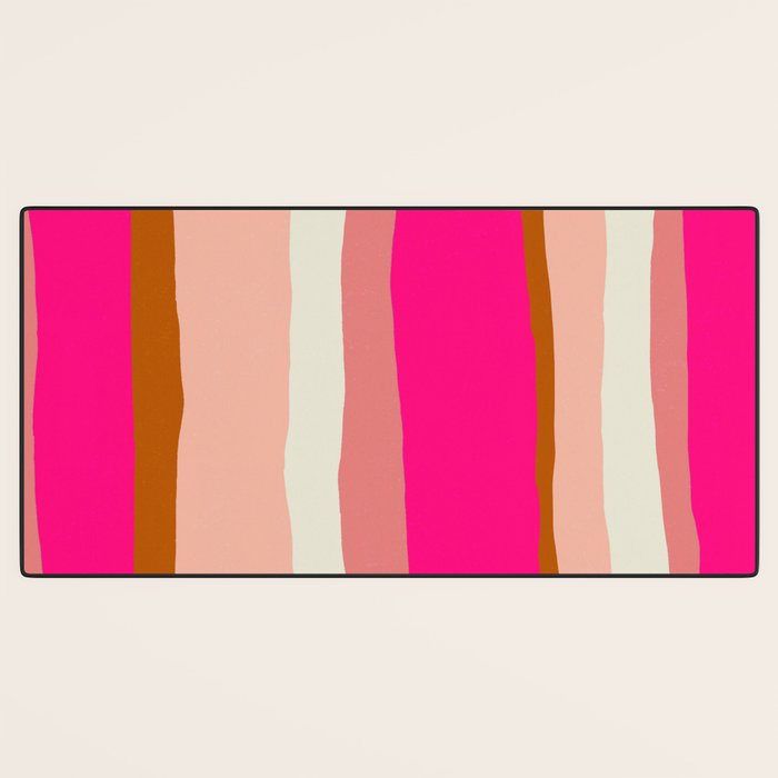 Flamingo Stripes Desk Mat Gallery Image 3