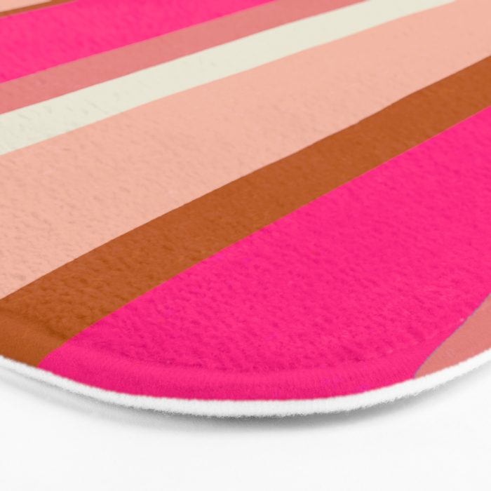 Flamingo Stripes Bath Mat Gallery Image 3