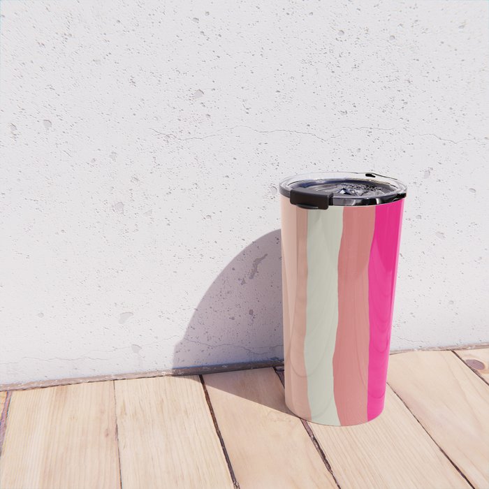 Flamingo Stripes Travel Mug Gallery Image 4