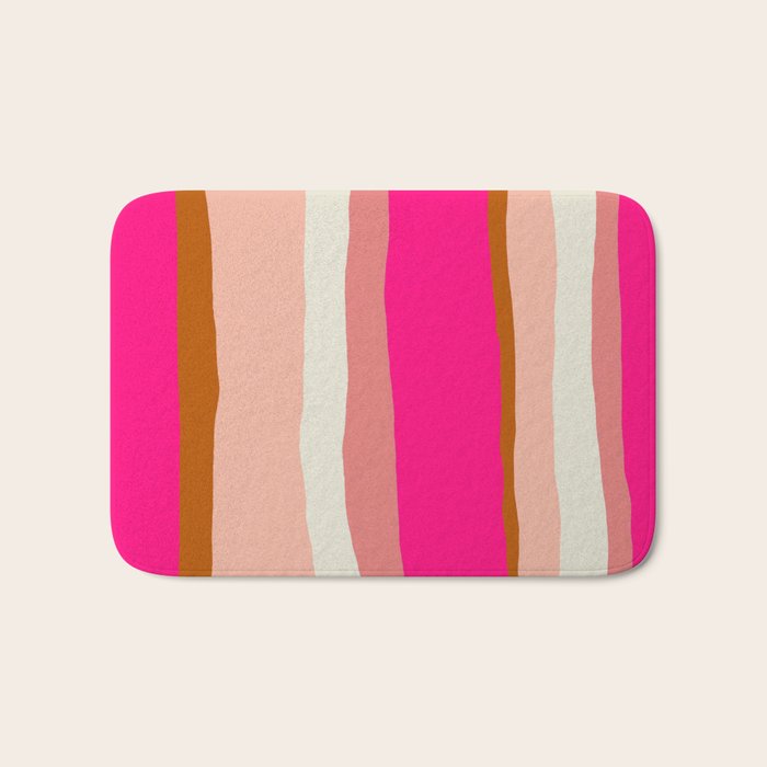 Flamingo Stripes Bath Mat Gallery Image 1