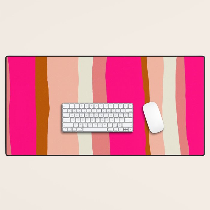 Flamingo Stripes Desk Mat Gallery Image 1