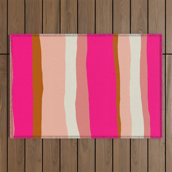 Flamingo Stripes Outdoor Rug Gallery Image 1