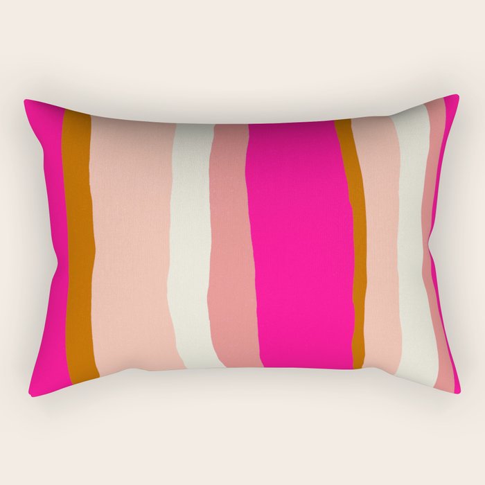Flamingo Stripes Rectangular Pillow Gallery Image 1