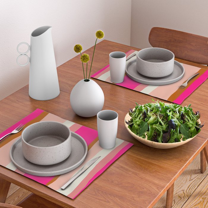 Flamingo Stripes Placemat Gallery Image 2