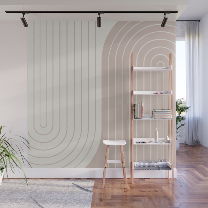 Two Tone Line Curvature LVII Wall Mural Gallery Image 1