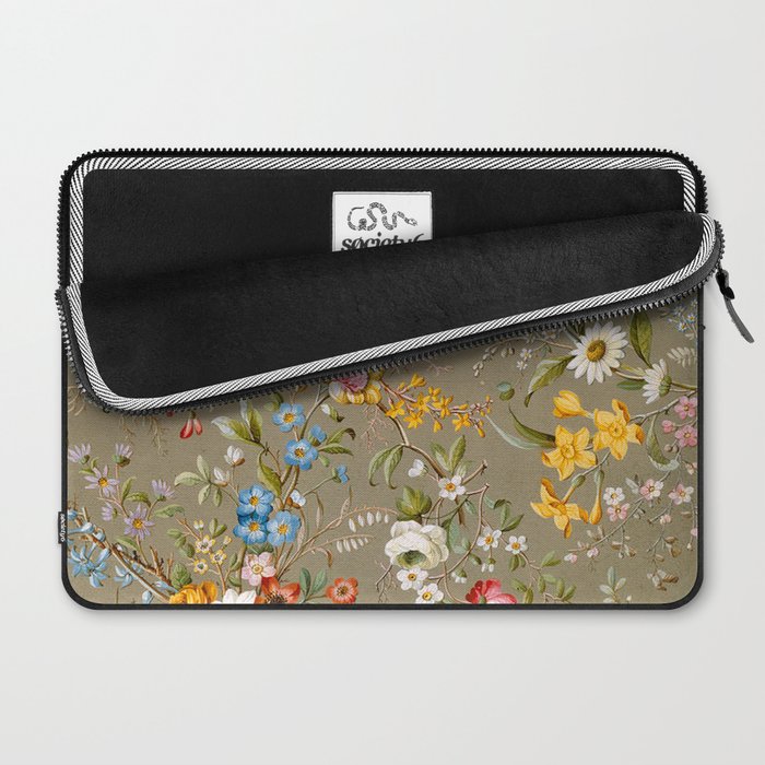 Dreamy Floral Marble End Paper 1788 William Kilburn Laptop Sleeve Gallery Image 2