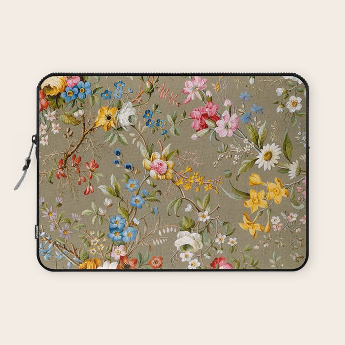 Dreamy Floral Marble End Paper 1788 William Kilburn Laptop Sleeve Gallery Image 1
