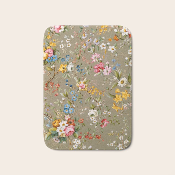 Dreamy Floral Marble End Paper 1788 William Kilburn Bath Mat Gallery Image 1