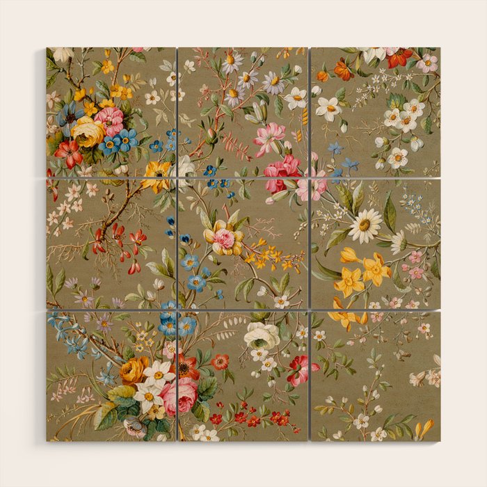 Dreamy Floral Marble End Paper 1788 William Kilburn Wood Wall Art Gallery Image 1
