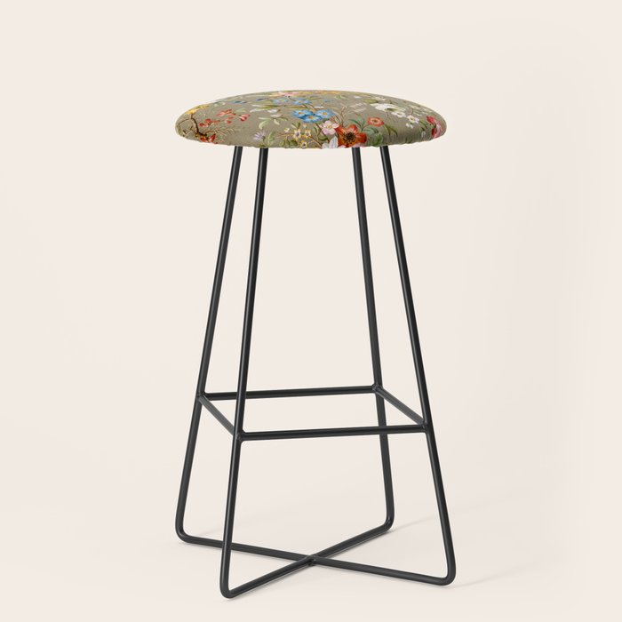 Dreamy Floral Marble End Paper 1788 William Kilburn Stool Gallery Image 1