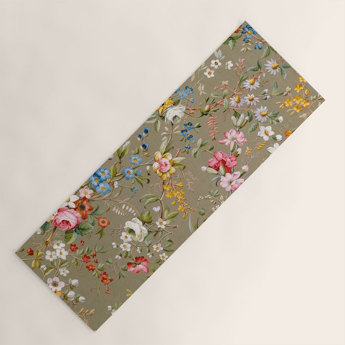 Dreamy Floral Marble End Paper 1788 William Kilburn Yoga Mat Gallery Image 1