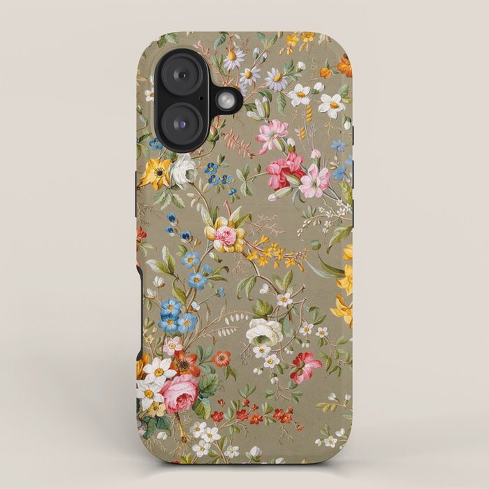 Dreamy Floral Marble End Paper 1788 William Kilburn iPhone Case Gallery Image 1