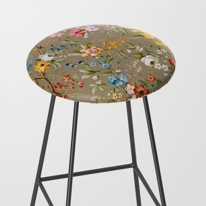 Dreamy Floral Marble End Paper 1788 William Kilburn Stool Gallery Image 2