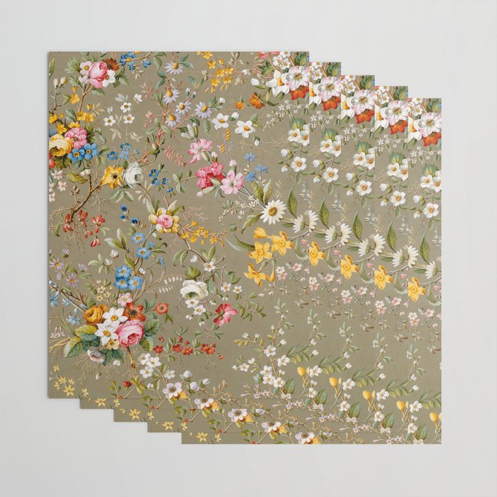 Dreamy Floral Marble End Paper 1788 William Kilburn Wrapping Paper Gallery Image 3
