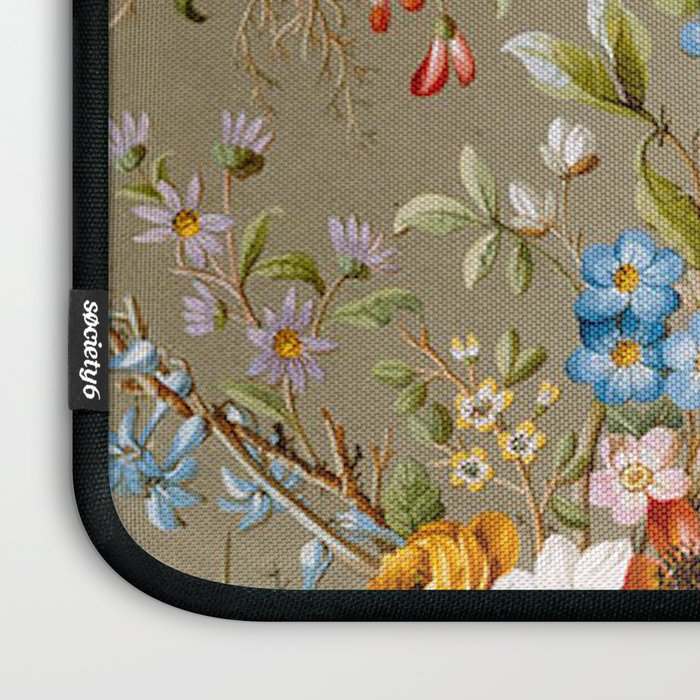 Dreamy Floral Marble End Paper 1788 William Kilburn Laptop Sleeve Gallery Image 3