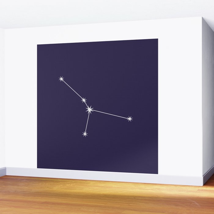 Cancer Zodiac Star Constellation Line Art Dark Purple Wall Mural Gallery Image 2