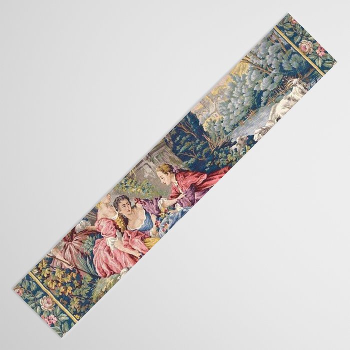 Antique Aubusson French Tapestry Romantic Garden Table Runner Gallery Image 3