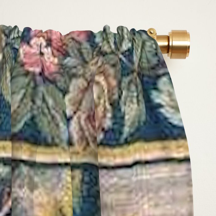 Antique Aubusson French Tapestry Romantic Garden Window Curtain Gallery Image 2