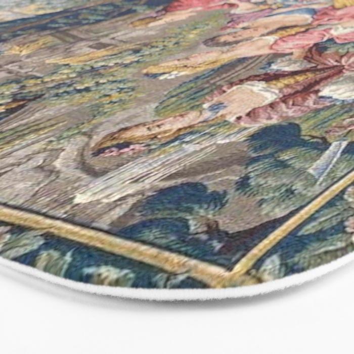 Antique Aubusson French Tapestry Romantic Garden Bath Mat Gallery Image 3