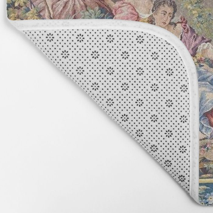 Antique Aubusson French Tapestry Romantic Garden Bath Mat Gallery Image 2