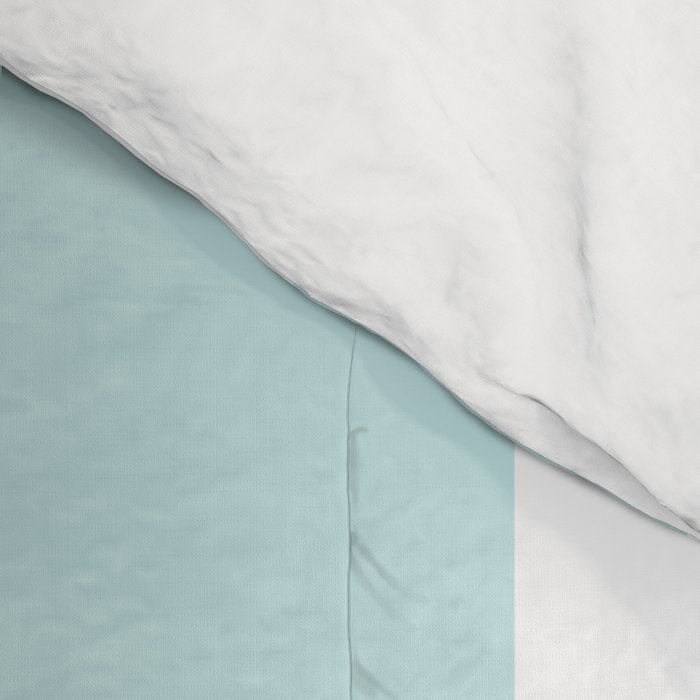 Duck Egg Pale Aqua Blue and White Wide Vertical Cabana Tent Stripe Comforter Gallery Image 4