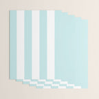 Duck Egg Pale Aqua Blue and White Wide Vertical Cabana Tent Stripe Wrapping Paper Gallery Image 3