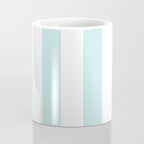 Duck Egg Pale Aqua Blue and White Wide Vertical Cabana Tent Stripe Coffee Mug Gallery Image 4