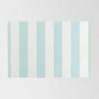Duck Egg Pale Aqua Blue and White Wide Vertical Cabana Tent Stripe Rug Gallery Image 2