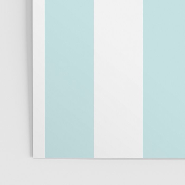 Duck Egg Pale Aqua Blue and White Wide Vertical Cabana Tent Stripe Poster Gallery Image 3