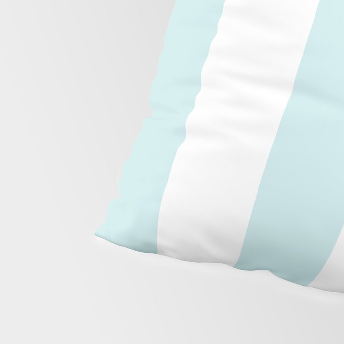 Duck Egg Pale Aqua Blue and White Wide Vertical Cabana Tent Stripe Pillow Sham Gallery Image 4