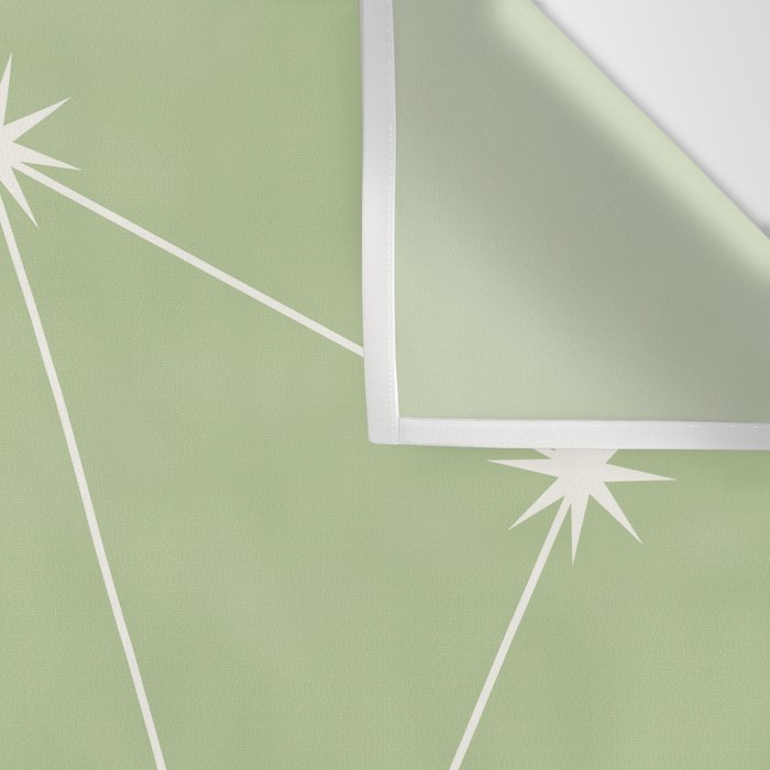 Libra Zodiac Star Constellation Line Art Soft Green Wall Tapestry Gallery Image 3