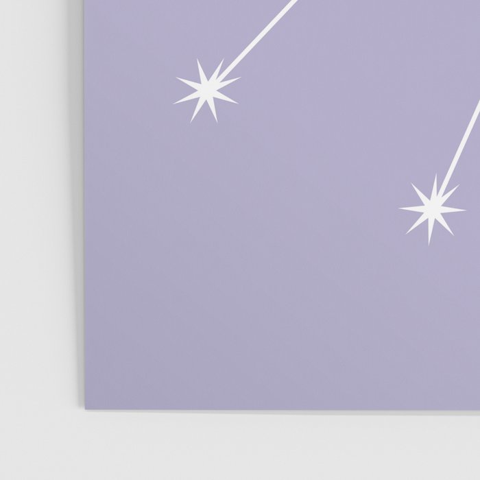 Taurus Zodiac Star Constellation Line Art Pastel Lavender Poster Gallery Image 3