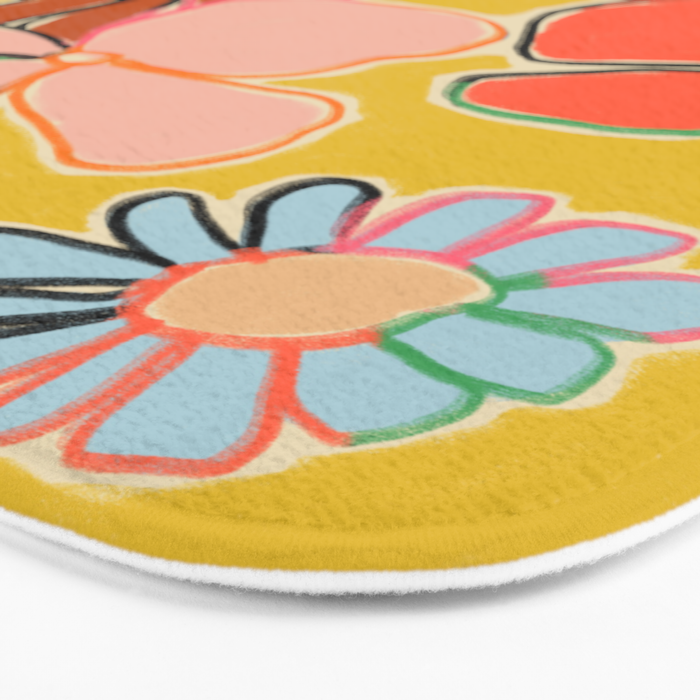 VINTAGE GARDEN YELLOW Bath Mat Gallery Image 3