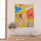 VINTAGE GARDEN YELLOW Wall Tapestry Gallery Image 2
