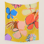 VINTAGE GARDEN YELLOW Wall Tapestry Gallery Image 4