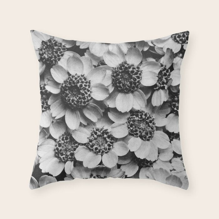 Yarrow flower blossoms vintage black and white photograph by Karl Blossfeldt   Throw Pillow Gallery Image 6