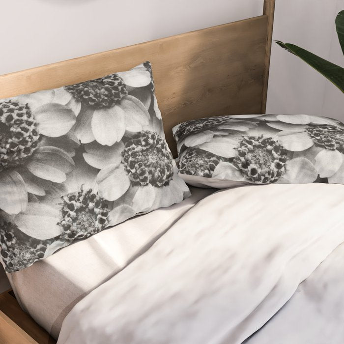 Yarrow flower blossoms vintage black and white photograph by Karl Blossfeldt   Pillow Sham Gallery Image 2