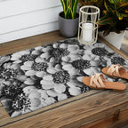 Yarrow flower blossoms vintage black and white photograph by Karl Blossfeldt   Outdoor Rug Gallery Image 2