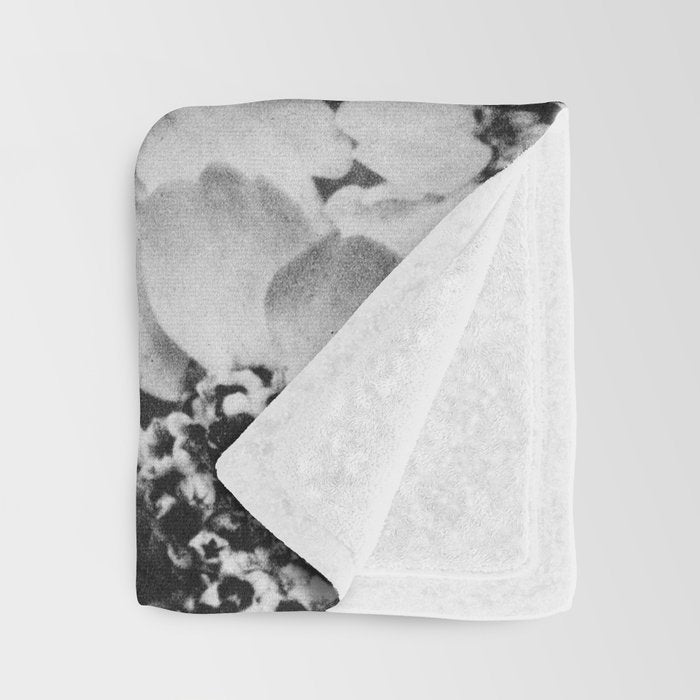 Yarrow flower blossoms vintage black and white photograph by Karl Blossfeldt   Throw Blanket Gallery Image 3