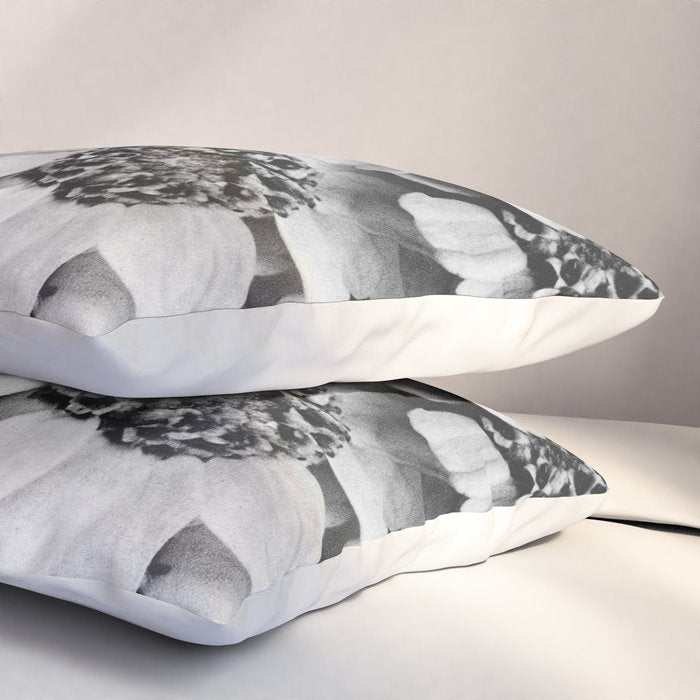 Yarrow flower blossoms vintage black and white photograph by Karl Blossfeldt   Pillow Sham Gallery Image 3