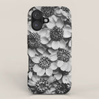 Yarrow flower blossoms vintage black and white photograph by Karl Blossfeldt   iPhone Case Gallery Image 1