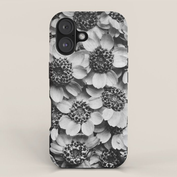 Yarrow flower blossoms vintage black and white photograph by Karl Blossfeldt   iPhone Case Gallery Image 1