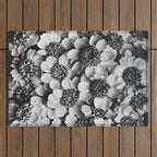 Yarrow flower blossoms vintage black and white photograph by Karl Blossfeldt   Outdoor Rug Gallery Image 1