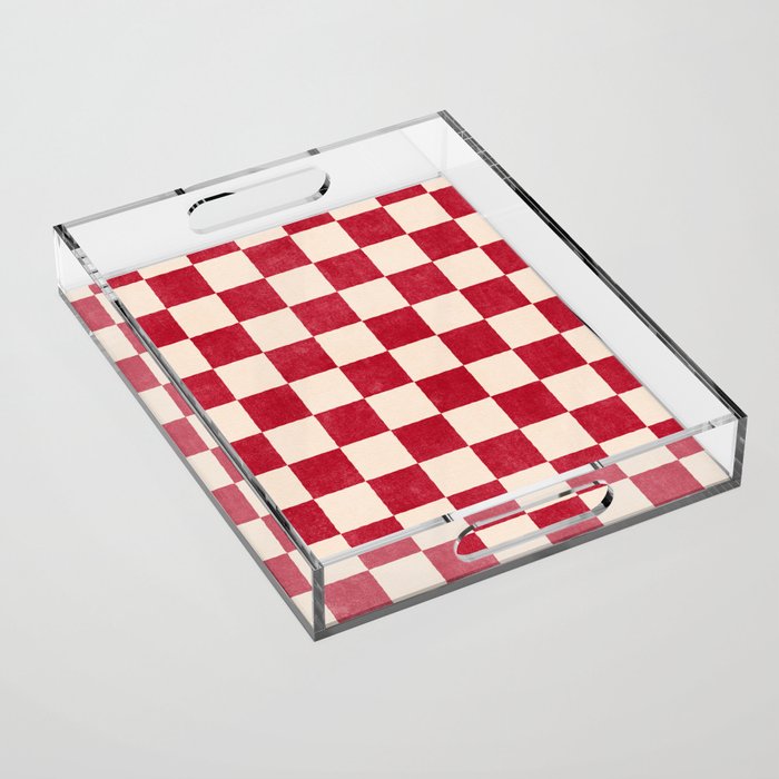 CHECKER - 001 - Tomato Acrylic Tray Gallery Image 1