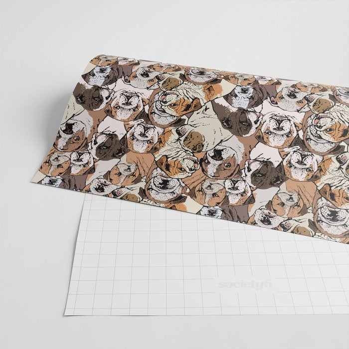 Social English Bulldog Wrapping Paper Gallery Image 2