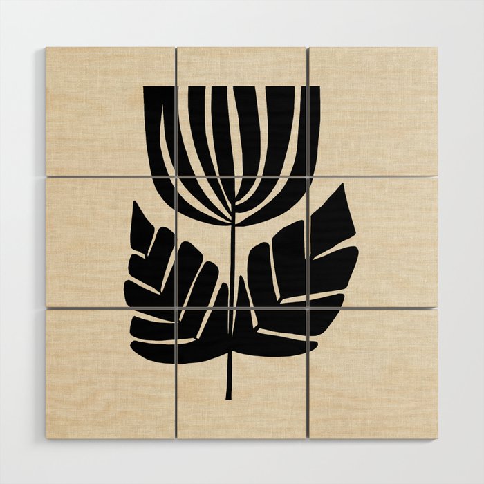 Double Leaf Bell Bloom Wood Wall Art Gallery Image 1