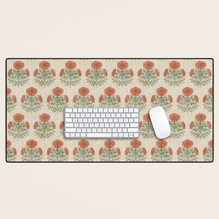 Marigold - persimmon Desk Mat Gallery Image 1