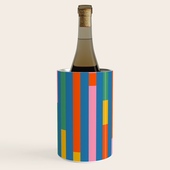 Modular Stripes Colorful Modern Minimalist Pop Abstract Wine Chiller Gallery Image 1