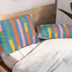 Modular Stripes Colorful Modern Minimalist Pop Abstract Pillow Sham Gallery Image 2
